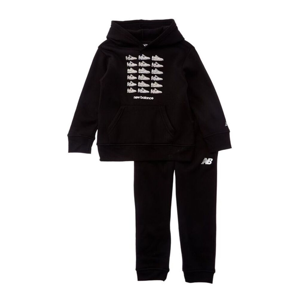 New Balance Boys  2Pc Fleece Hoodie & Jogger Set, Black